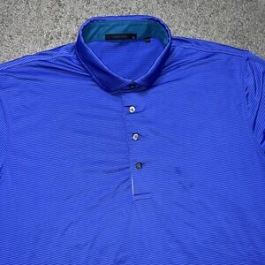 Greyson Polo Shirt Men's XL Striped Albany Bahamas Performance Stretch Blue